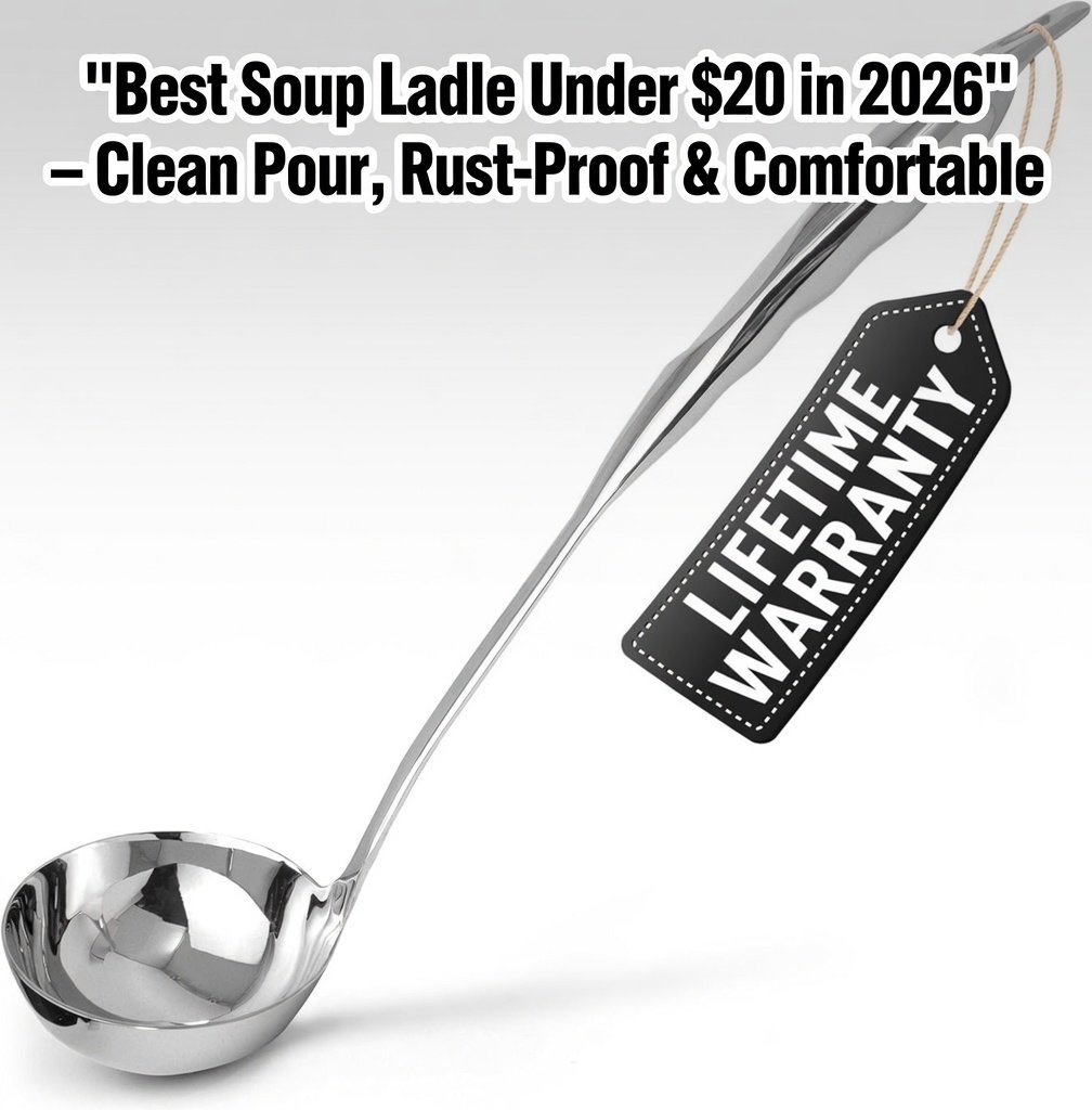 Best Soup Ladle Under $20 in 2026 – Clean Pour, Rust-Proof & Comfortable